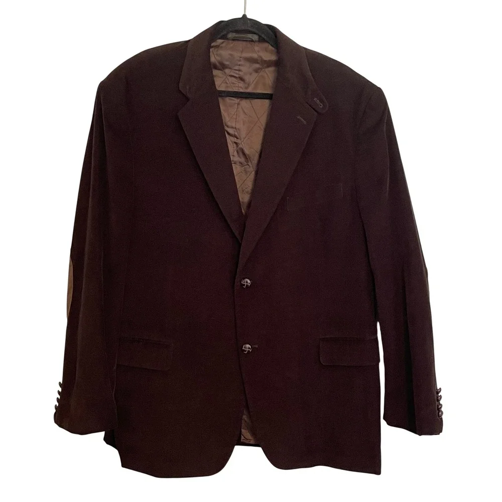 Lauren Ralph Lauren Mens Brown Corduroy Blazer Elbow Patches Sport Coat 44R‎